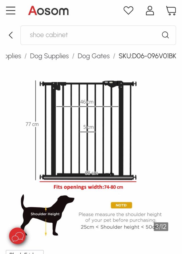 Reja para perros negra metal