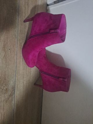 Botines ante rosa plataforma talla 39