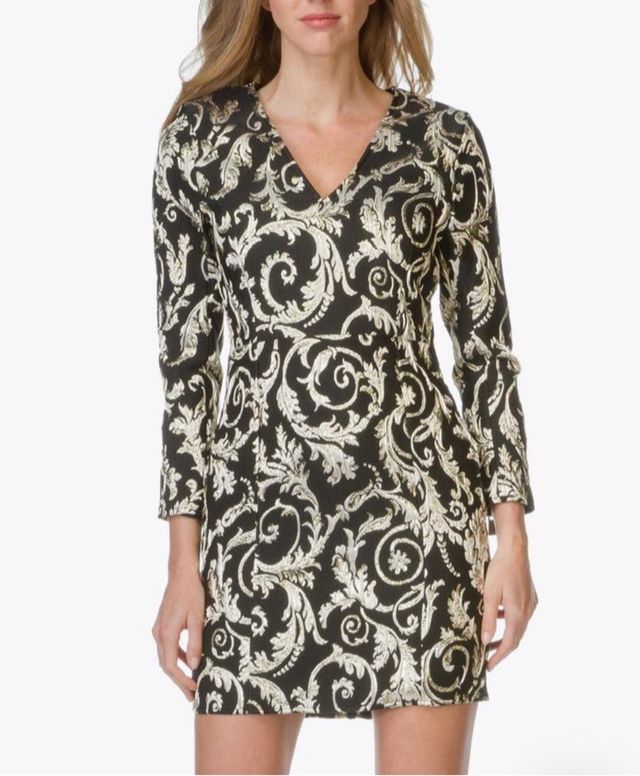 Anine Bing Vestido Negro y Dorado Brocado Talla S