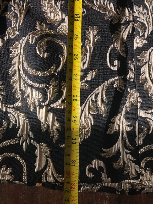 Anine Bing Vestido Negro y Dorado Brocado Talla S