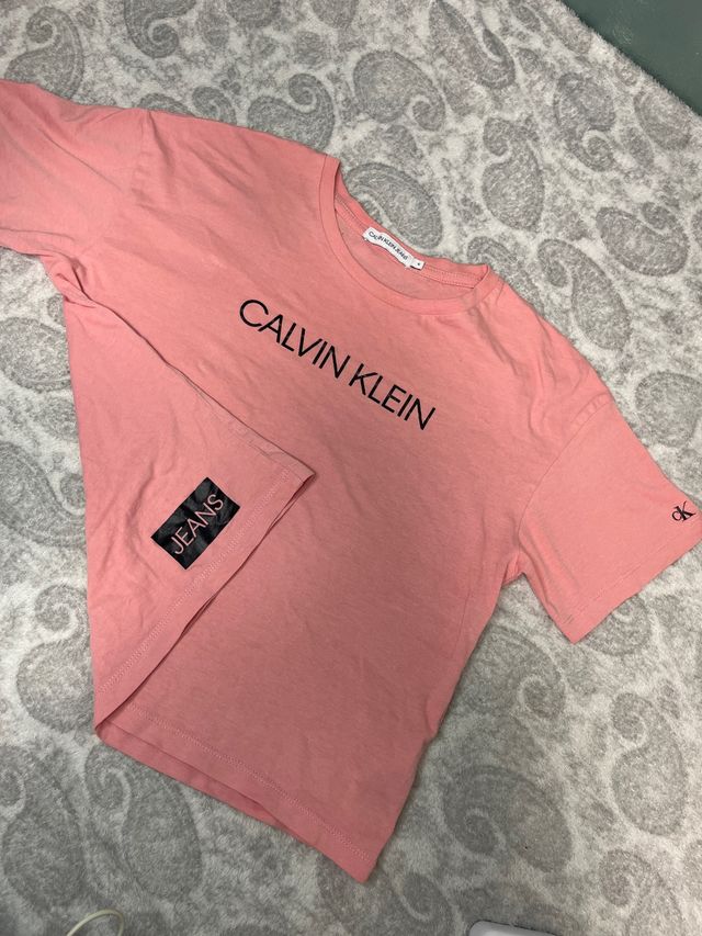 Camiseta Calvin Klein Jeans Rosa Talla 10 Años