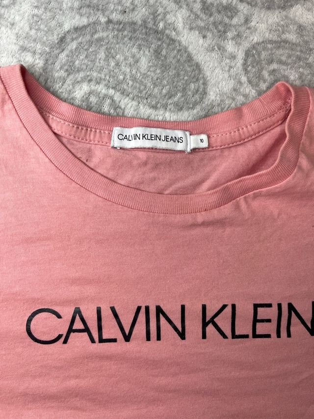 Camiseta Calvin Klein Jeans Rosa Talla 10 Años