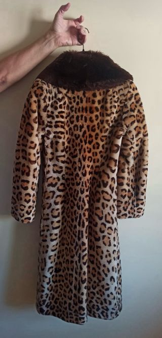 Abrigo mutón auténtico vintage estampado leopardo