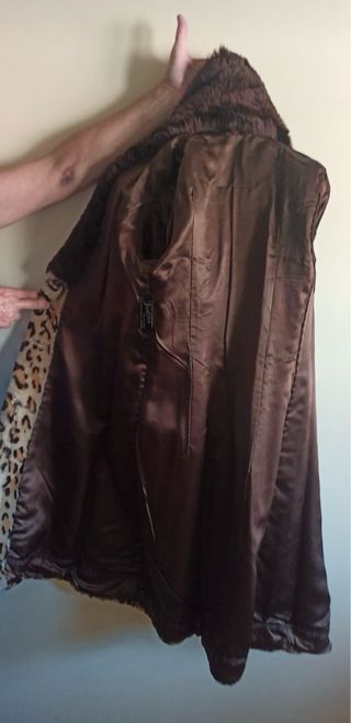 Abrigo mutón auténtico vintage estampado leopardo