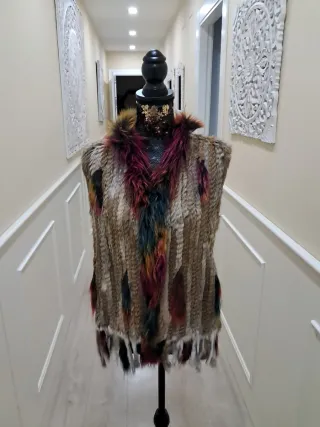 Chaleco Piel Conejo Mujer Talla Única