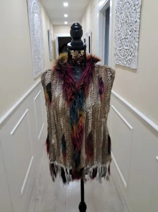 Chaleco Piel Conejo Mujer Talla Única
