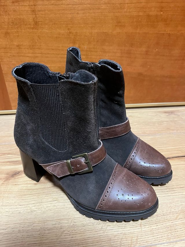 Botines de piel tacón alto