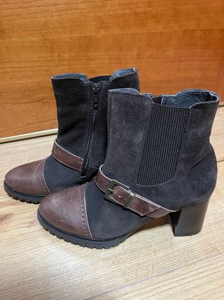 Botines de piel tacón alto