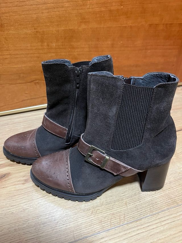 Botines de piel tacón alto