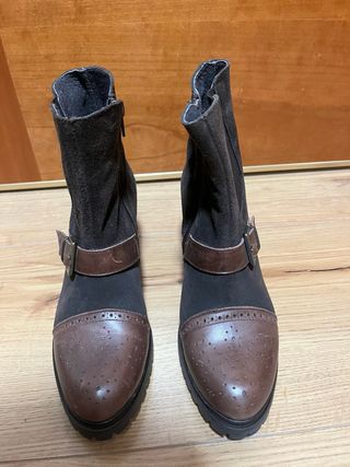 Botines de piel tacón alto