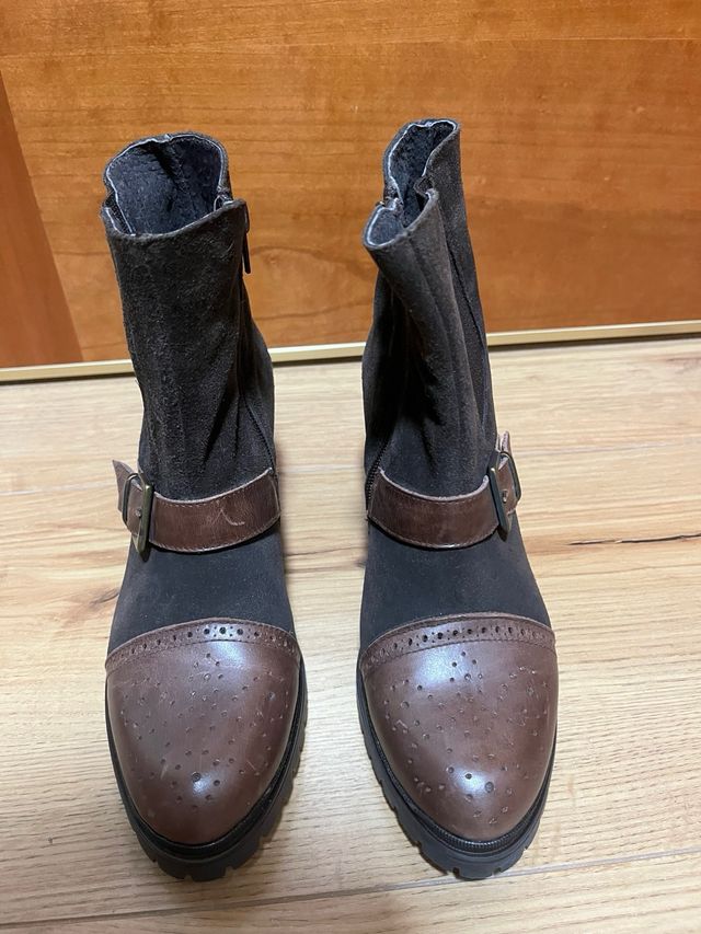 Botines de piel tacón alto