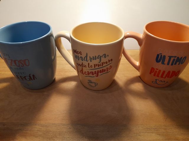 Juego 3 Tazas Cerámica Colores