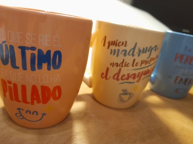 Juego 3 Tazas Cerámica Colores