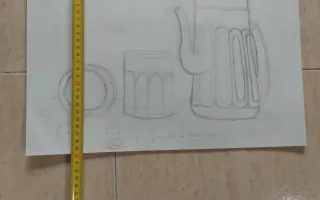 Dibujo antiguo escuela con anotaciones