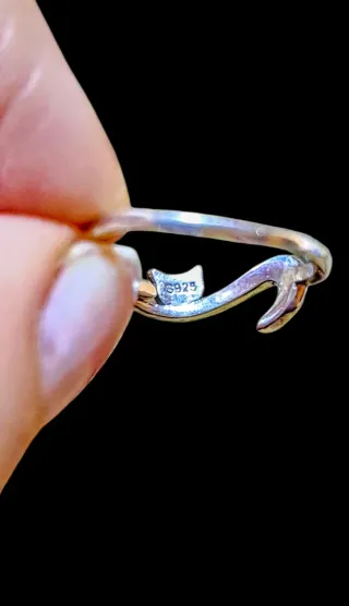 Anillo Plata Silueta de Gato