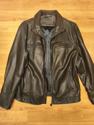 Cazadora de piel Cortefiel hombre marrón