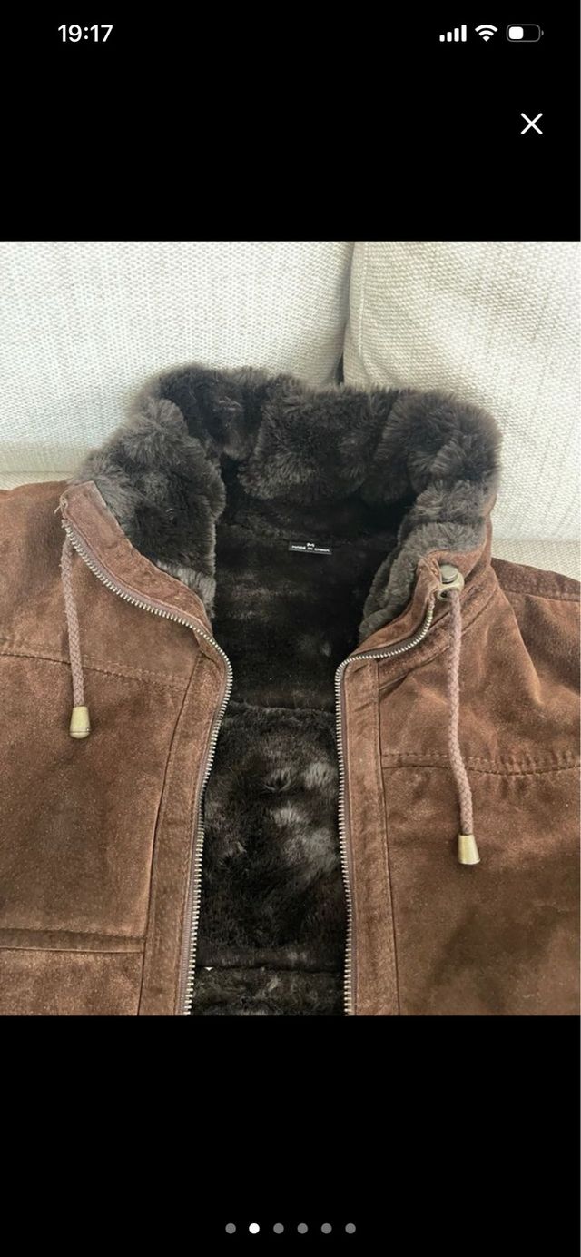 Abrigo de piel marrón talla M