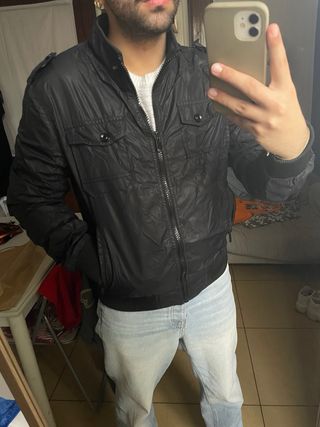 Giubbino Vintage Anni '90 Nero Nylon