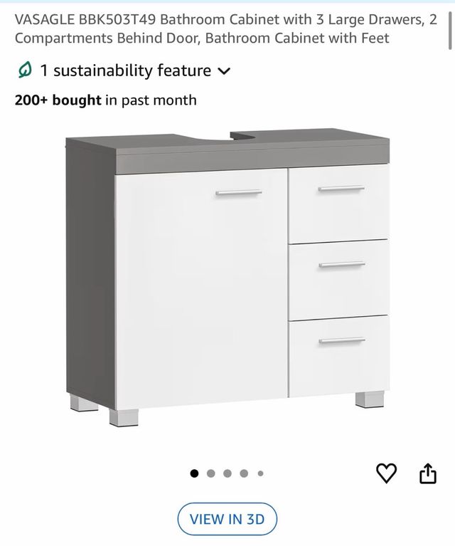 Mueble de baño Vasagle 3 cajones