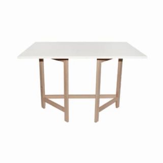 Mesa Escritorio Plegable Madera Haya y Tapa Blanca