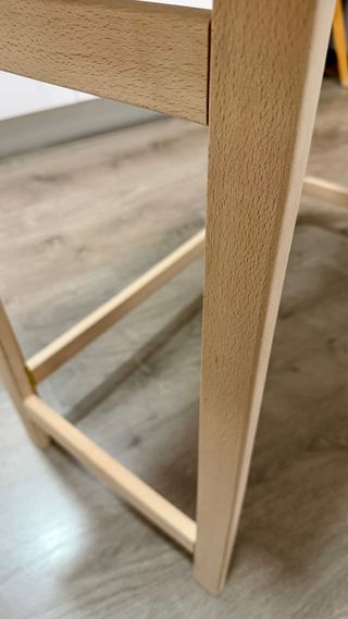 Mesa Escritorio Plegable Madera Haya y Tapa Blanca