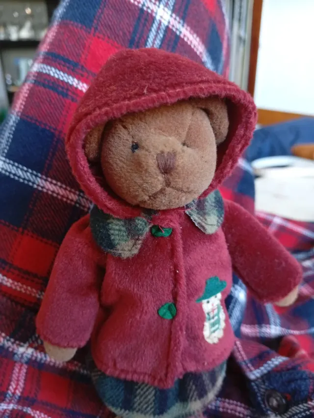 Osito peluche vintage con abrigo y falda