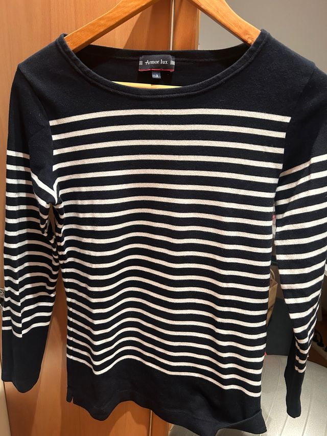 Camiseta Armor Lux rayas azul marino T2