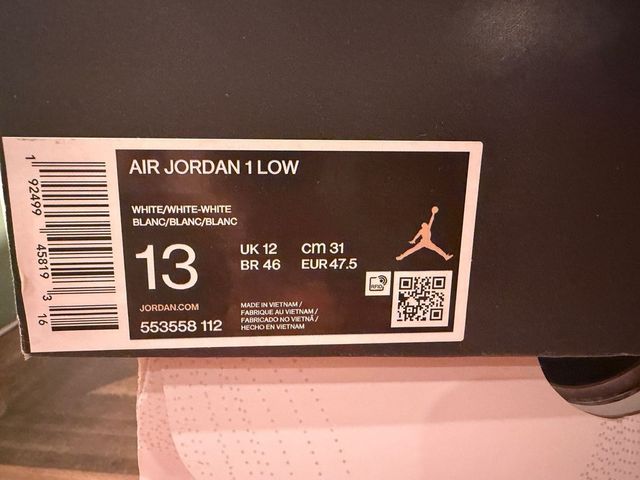 Zapatillas Jordan 1 Low Negras y Turquesa T.47,5