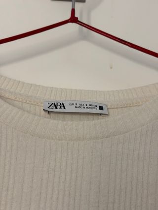 Top Zara volantes blanco