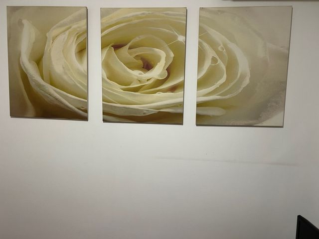 Cuadro Tríptico Rosa Beige