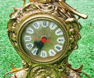 Reloj sobremesa vintage bronce autentico 21 cm