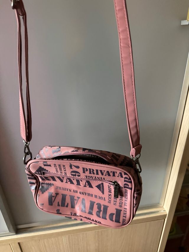 Bolso Privata rosa con estampado