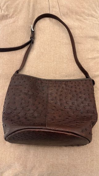 Bolso piel avestruz marrón