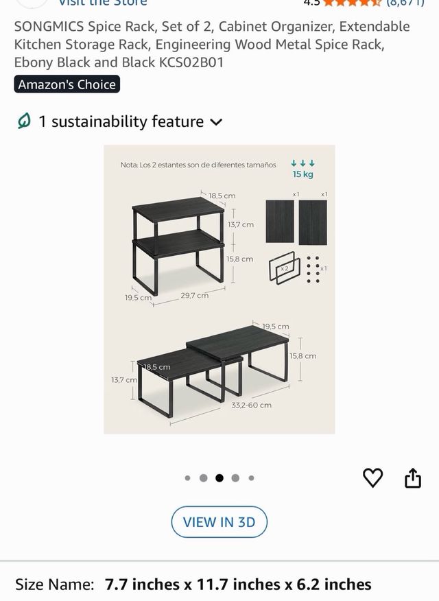 Estantería SONGMICS Cocina/Armario