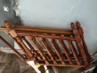 Barandilla madera escalera 5 tramos