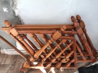 Barandilla madera escalera 5 tramos