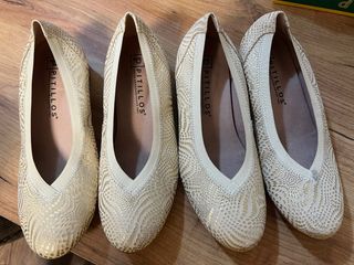 Zapatos Pitillos Beige y Dorado Nuevos