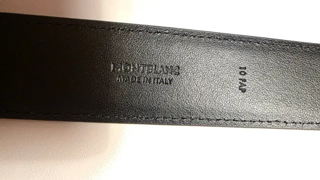 Cinturón Montblanc Hebilla Dorada Cuero Negro