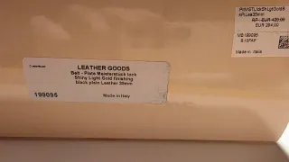 Cinturón Montblanc Hebilla Dorada Cuero Negro