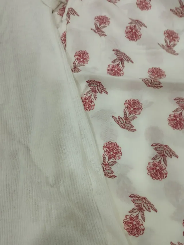 Pijama branco e coral XS algodão e cetim