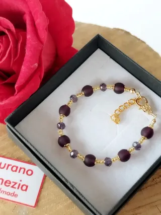 Bracciale Murano Vetro Oro Viola