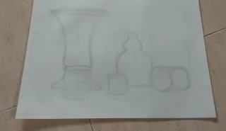 Dibujo antiguo escuela con anotaciones