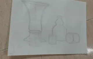 Dibujo antiguo escuela con anotaciones
