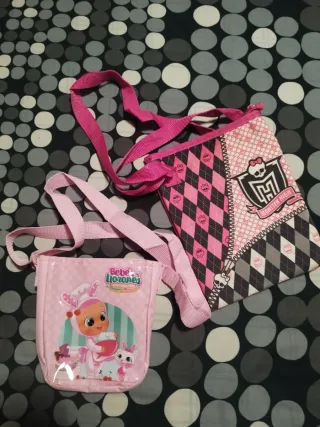 2 Bolsos Infantiles Bebe Llorones y Monster High