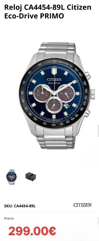 Reloj Citizen Eco-Drive Crono Zafiro Azul