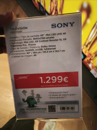 Bravia 5 65" procesador XR