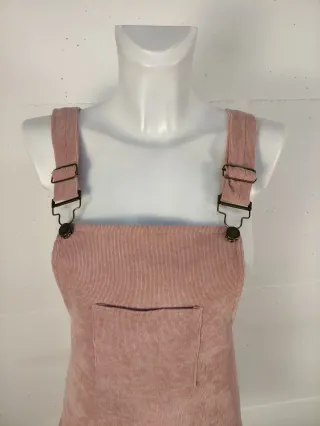 Abito salopette donna midi rosa