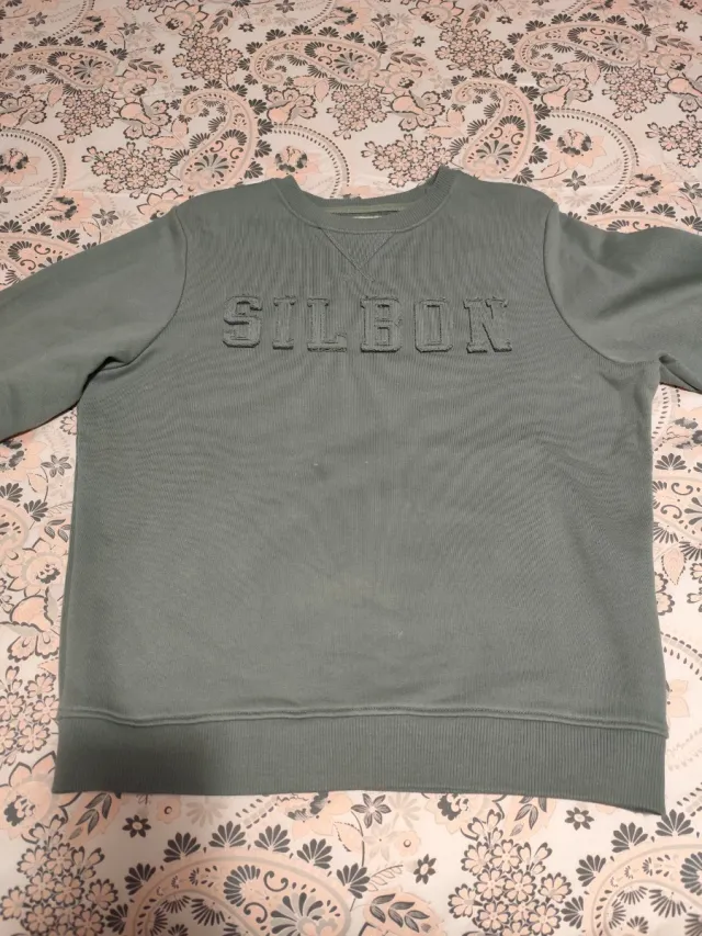Sudadera hombre verde con logo