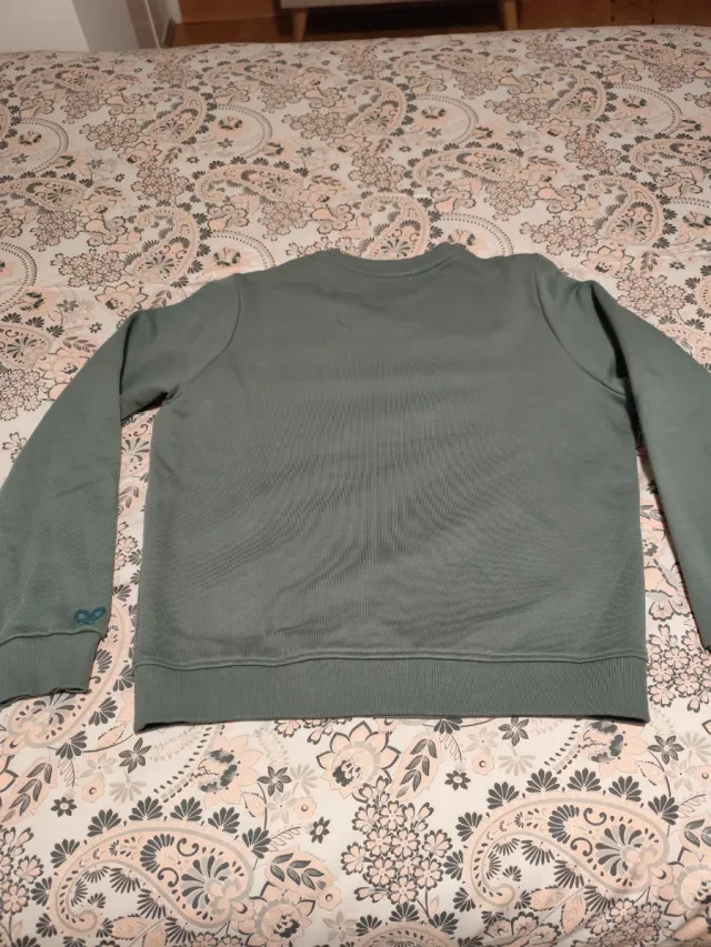 Sudadera hombre verde con logo