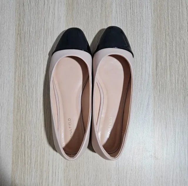 Manoletinas Anna Field beige y negro